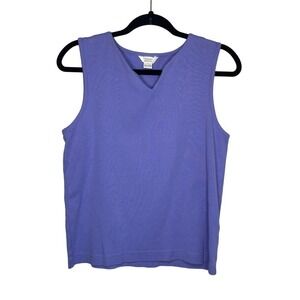 Christopher & Banks Purple Thick Strap Sleeveless V-Neck Tank Top Size Large